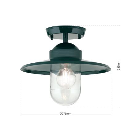 Vonkajší prisadený luster EDWARD 1xE27/60W/230V IP44 zelená