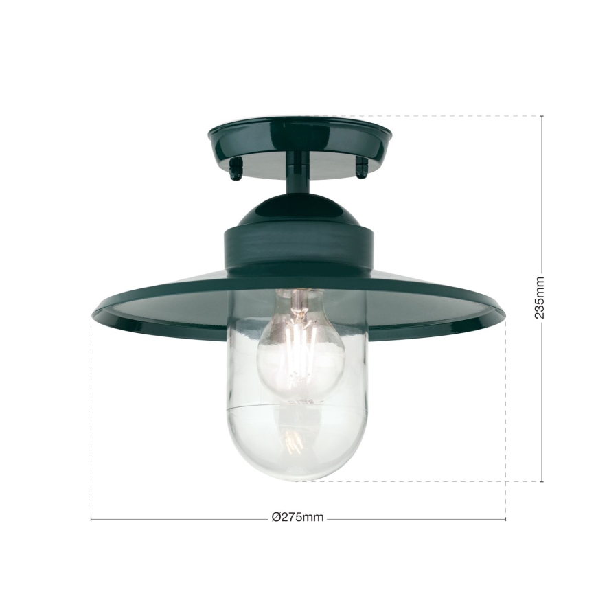 Vonkajší prisadený luster EDWARD 1xE27/60W/230V IP44 zelená