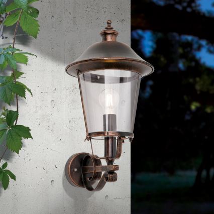 Vonkajšia nástenná lampa KENZO 1xE27/100W/230V IP44 bronz/patina