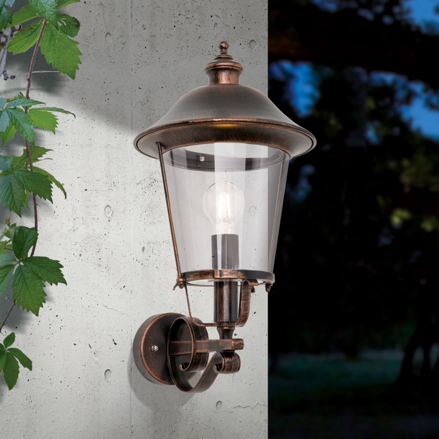 Vonkajšia nástenná lampa KENZO 1xE27/100W/230V IP44 bronz/patina
