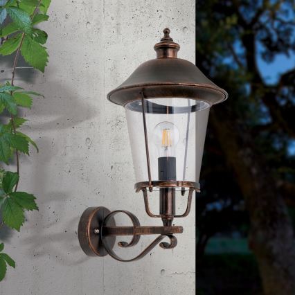 Vonkajšia nástenná lampa KENZO 1xE27/100W/230V IP44 bronz/patina