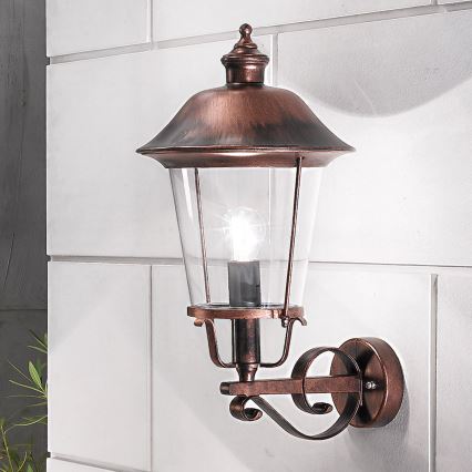 Vonkajšia nástenná lampa KENZO 1xE27/100W/230V IP44 bronz/patina