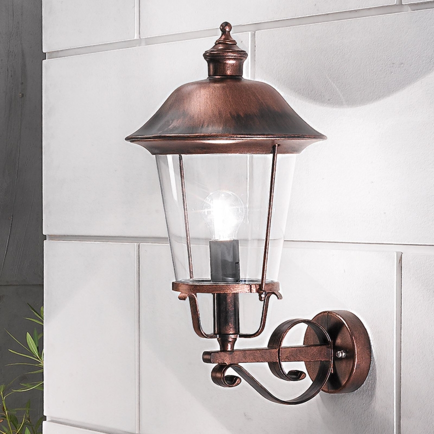 Vonkajšia nástenná lampa KENZO 1xE27/100W/230V IP44 bronz/patina