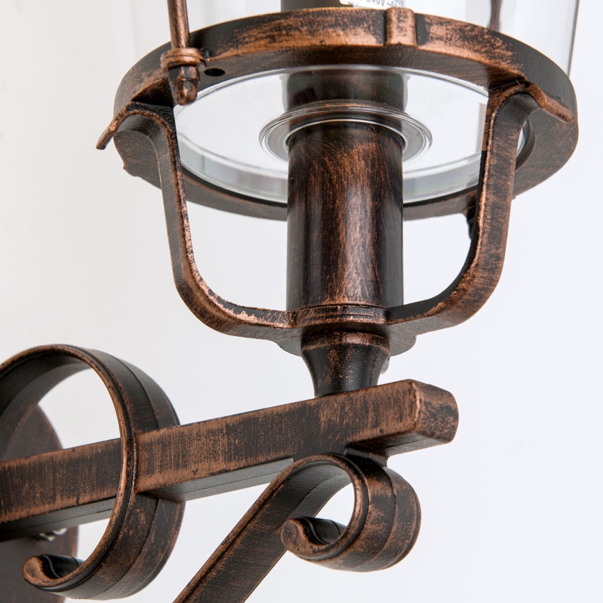 Vonkajšia nástenná lampa KENZO 1xE27/100W/230V IP44 bronz/patina