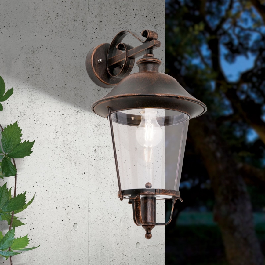 Vonkajšia nástenná lampa KENZO 1xE27/100W/230V IP44 bronz/patina