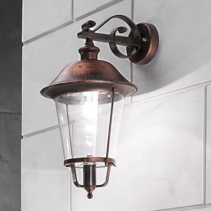 Vonkajšia nástenná lampa KENZO 1xE27/100W/230V IP44 bronz/patina