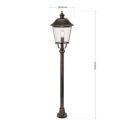Vonkajšia lampa KENZO 1xE27/100W/230V IP44 bronz/patina