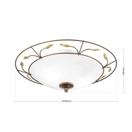 Stropné svietidlo LUCA 2xE14/40W/230V pr. 40 cm bronz/patina