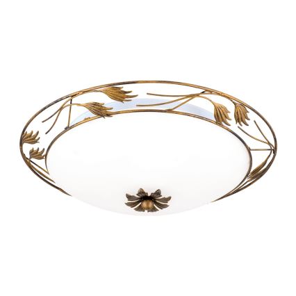 Stropné svietidlo FLEUR 3xE27/60W/230V pr. 50 cm bronz