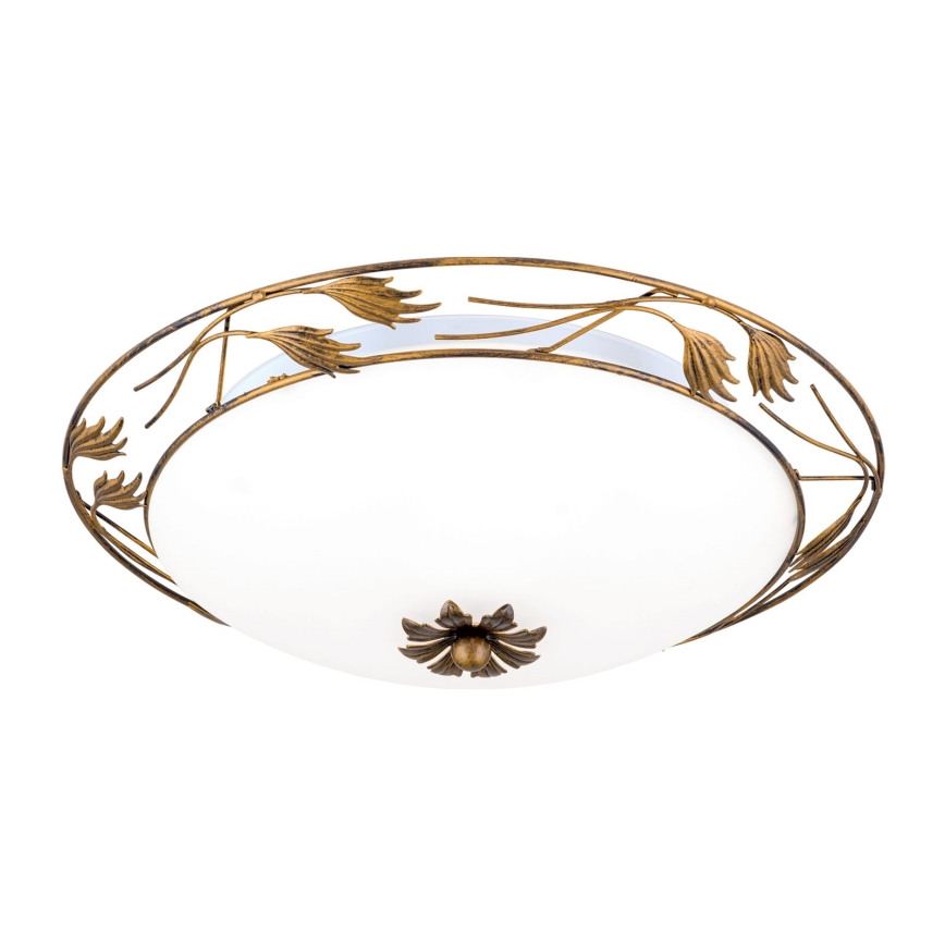 Stropné svietidlo FLEUR 3xE27/60W/230V pr. 50 cm bronz