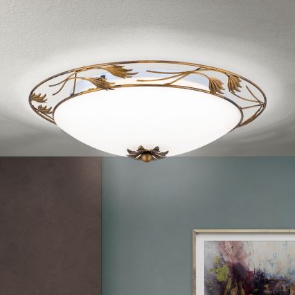 Stropné svietidlo FLEUR 3xE27/60W/230V pr. 50 cm bronz