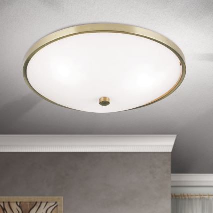 Stropné svietidlo AIDA 3xE27/60W/230V pr. 40 cm mosadz