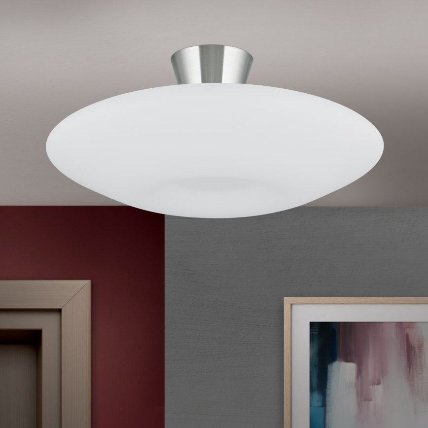 Stropné svietidlo BLANC 2xE27/60W/230V pr. 49 cm matný chróm