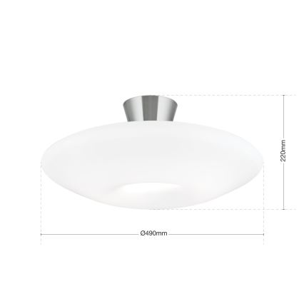Stropné svietidlo BLANC 2xE27/60W/230V pr. 49 cm matný chróm