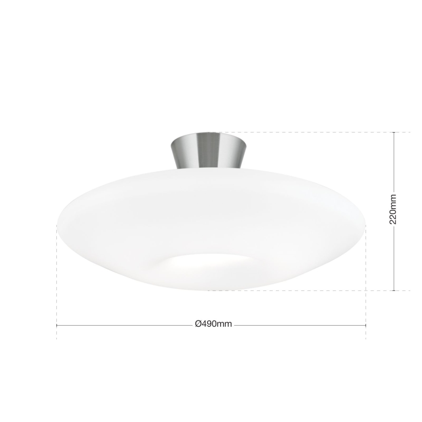 Stropné svietidlo BLANC 2xE27/60W/230V pr. 49 cm matný chróm