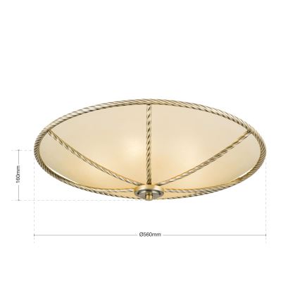 Stropné svietidlo MAURO 5xE27/60W/230V pr. 56 cm bronz