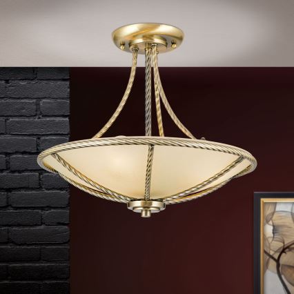 Luster na tyči MAURO 3xE27/60W/230V pr. 42 cm bronz