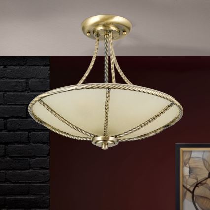 Luster na tyči MAURO 3xE27/60W/230V pr. 42 cm bronz