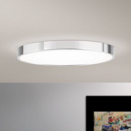 LED Stropné svietidlo BULLY LED/28W/230V pr. 28 cm lesklý chróm