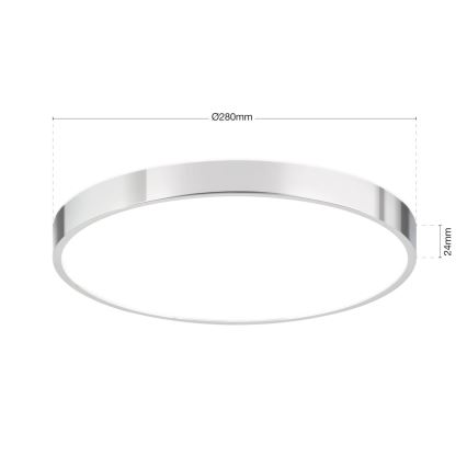 LED Stropné svietidlo BULLY LED/28W/230V pr. 28 cm lesklý chróm