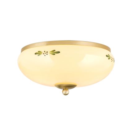 Stropné svietidlo LANDHAUS 2xE27/60W/230V pr. 28 cm bronz/béžová