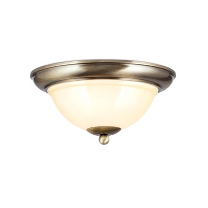 Stropné svietidlo AUSTRIAN OLD LAMP 2xE27/60W/230V pr. 27 cm bronz/béžová