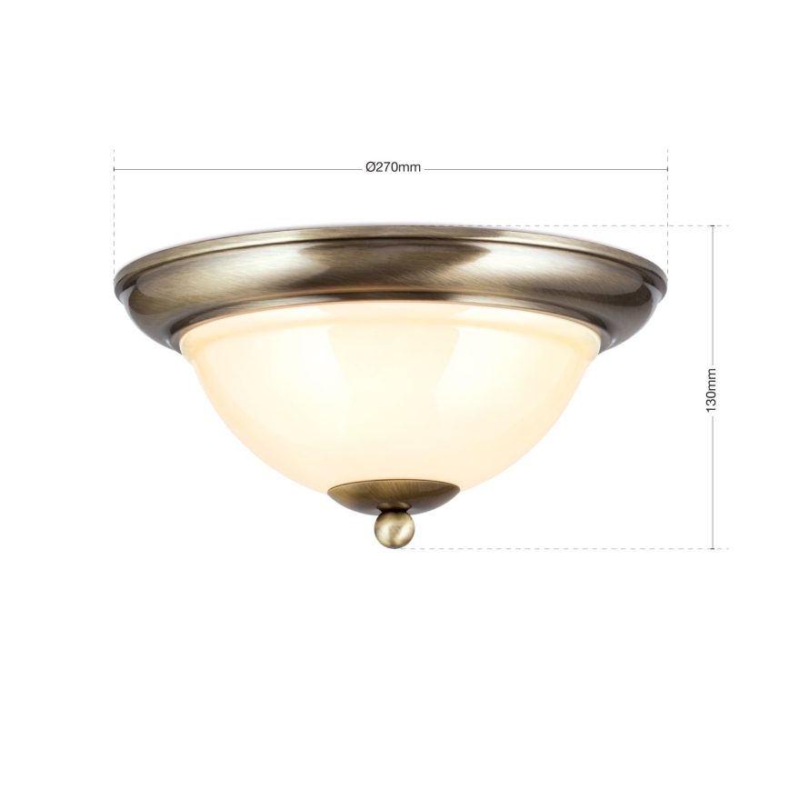 Stropné svietidlo AUSTRIAN OLD LAMP 2xE27/60W/230V pr. 27 cm bronz/béžová