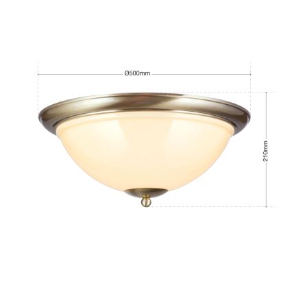 Stropné svietidlo AUSTRIAN OLD LAMP 3xE27/60W/230V pr. 50 cm bronz/béžová