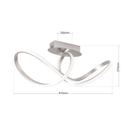 LED Stmievateľný prisadený luster CIRCUS LED/30W/230V matný chróm