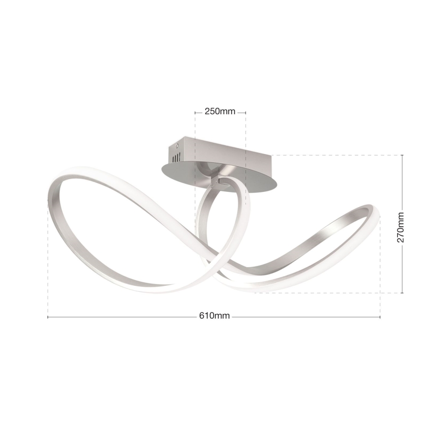 LED Stmievateľný prisadený luster CIRCUS LED/30W/230V matný chróm