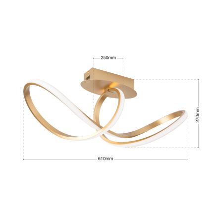LED Stmievateľný prisadený luster CIRCUS LED/30W/230V zlatá