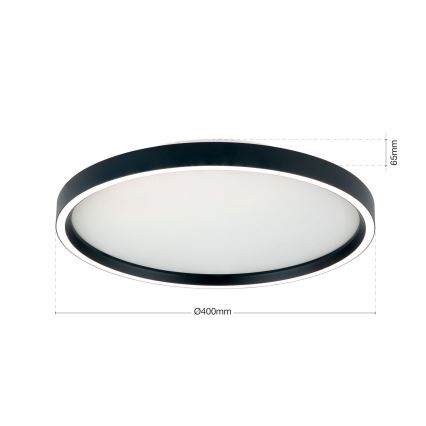 LED Stmievateľné stropné svietidlo MASCA LED/36W/230V 2700/3350/4000K pr. 40 cm čierna