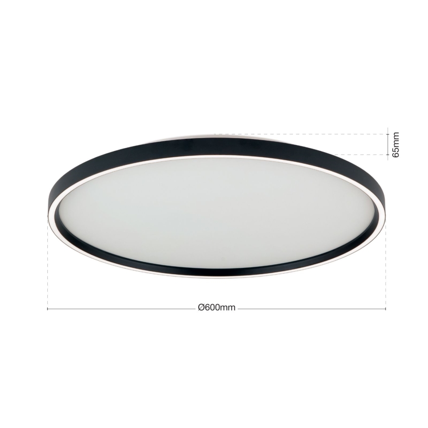 LED Stmievateľné stropné svietidlo MASCA LED/47W/230V 2700/3350/4000K pr. 60 cm čierna