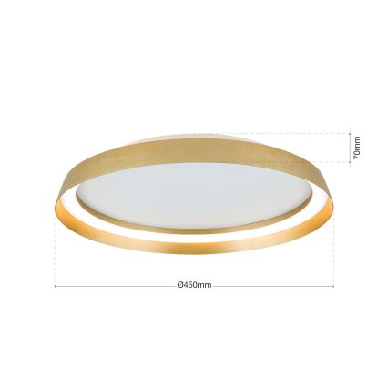 LED Stmievateľné stropné svietidlo MANTA LED/38W/230V 2700/3000/4000K pr. 45 cm zlatá