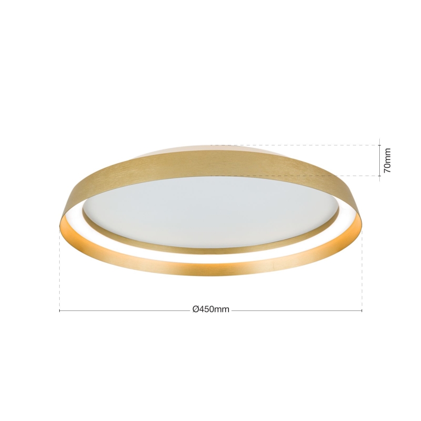 LED Stmievateľné stropné svietidlo MANTA LED/38W/230V 2700/3000/4000K pr. 45 cm zlatá