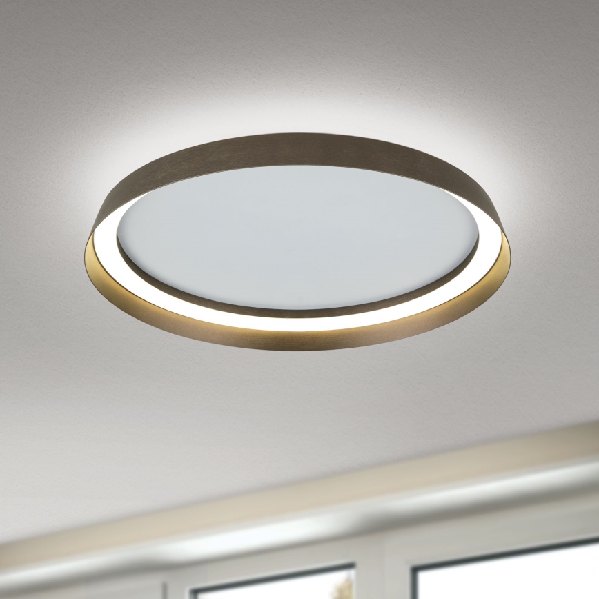 LED Stmievateľné stropné svietidlo MANTA LED/38W/230V 2700/3000/4000K pr. 45 cm hnedá