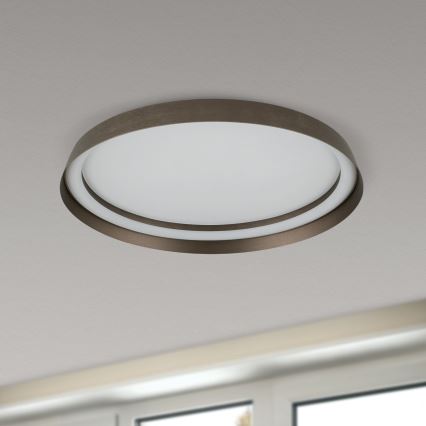 LED Stmievateľné stropné svietidlo MANTA LED/38W/230V 2700/3000/4000K pr. 45 cm hnedá