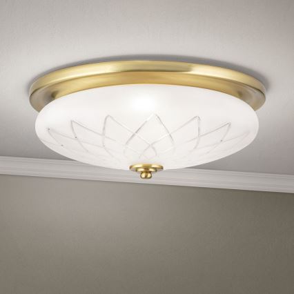 Stropné svietidlo PORTO 2xE27/40W/230V pr. 37 cm zlatá