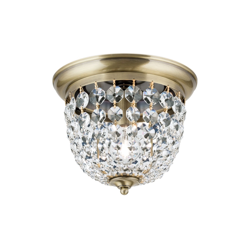 Krištáľové stropné svietidlo PLAFOND 1xE27/40W/230V pr. 26 cm bronz