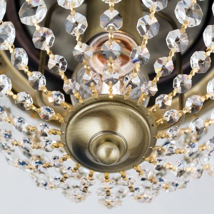 Krištáľové stropné svietidlo PLAFOND 1xE27/40W/230V pr. 26 cm bronz