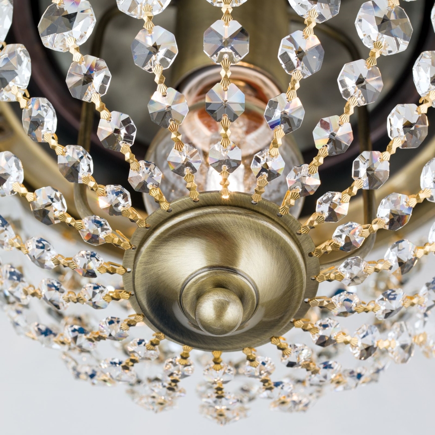 Krištáľové stropné svietidlo PLAFOND 1xE27/40W/230V pr. 26 cm bronz