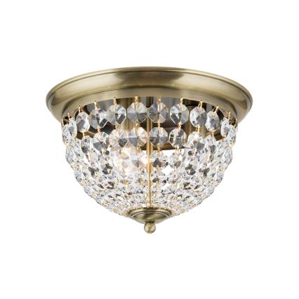 Krištáľové stropné svietidlo PLAFOND 3xE27/40W/230V pr. 35 cm bronz