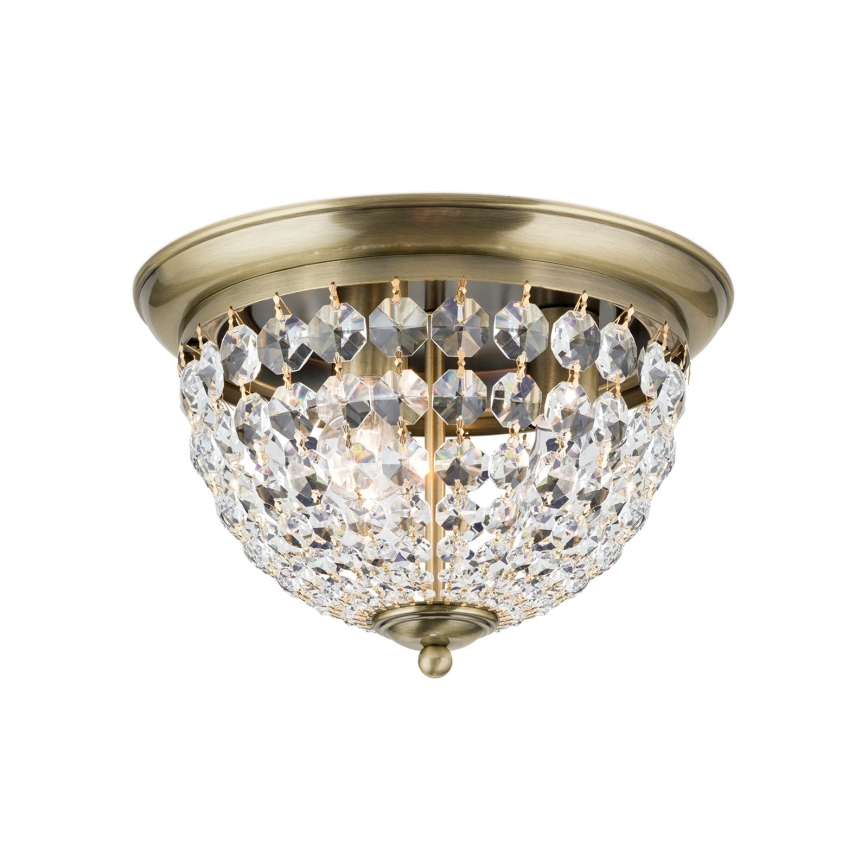 Krištáľové stropné svietidlo PLAFOND 3xE27/40W/230V pr. 35 cm bronz