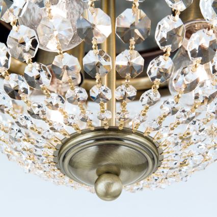 Krištáľové stropné svietidlo PLAFOND 3xE27/40W/230V pr. 35 cm bronz