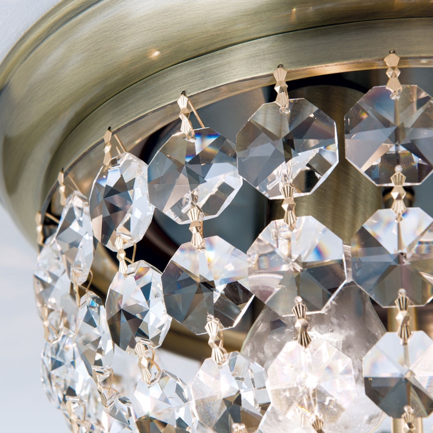 Krištáľové stropné svietidlo PLAFOND 3xE27/40W/230V pr. 35 cm bronz