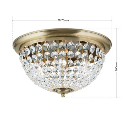 Krištáľové stropné svietidlo PLAFOND 6xE27/40W/230V pr. 47 cm bronz