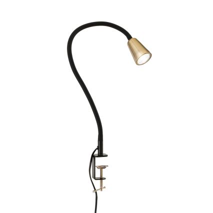 Flexibilná stolná lampa s klipom DOTTY 1xGU10/10W/230V mosadz/čierna