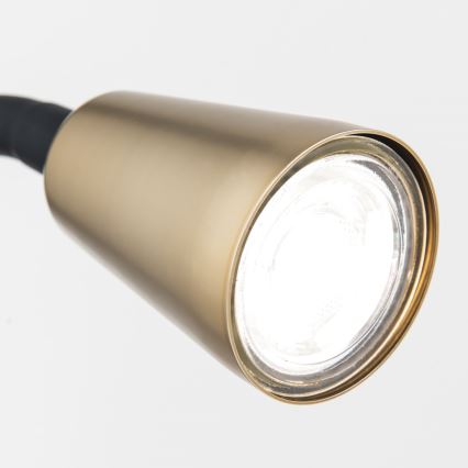 Flexibilná stolová lampa s klipom DOTTY 1xGU10/10W/230V mosadz/čierna