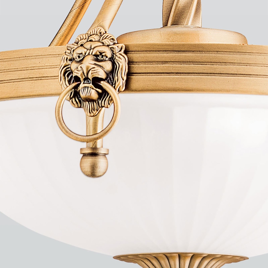 Luster na reťazi ROCCA 3xE27/60W/230V pr. 32 cm bronz/biela