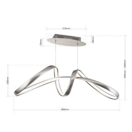 LED Stmievateľný luster na lanku CIRCUS LED/36W/230V strieborná